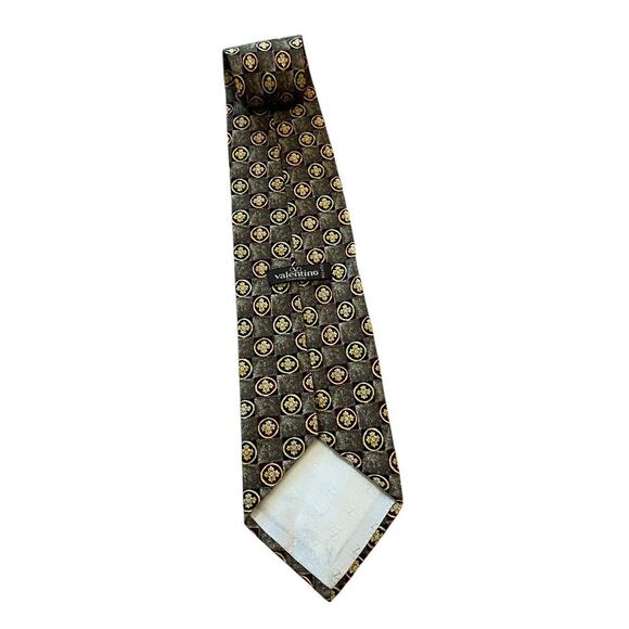 Valentino Cravatte Tie Maltese Cross Blue And Red Made‎ In Italy - Picture 3 of 6